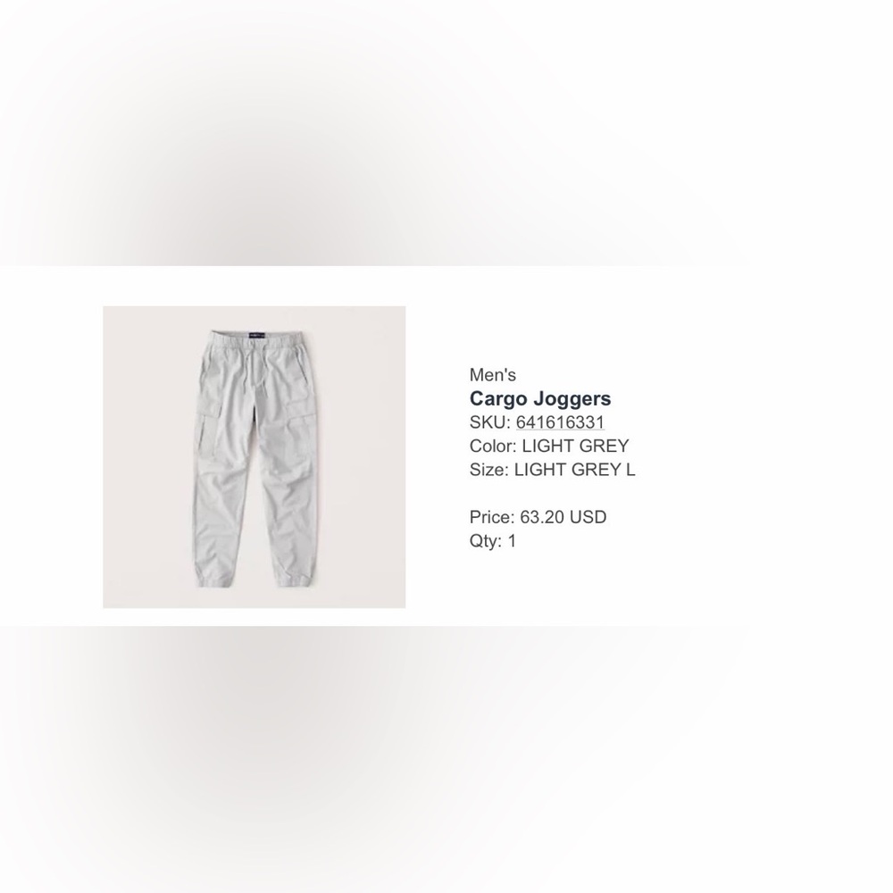 Abercrombie & Fitch Men's Cargo Joggers in Light Gray